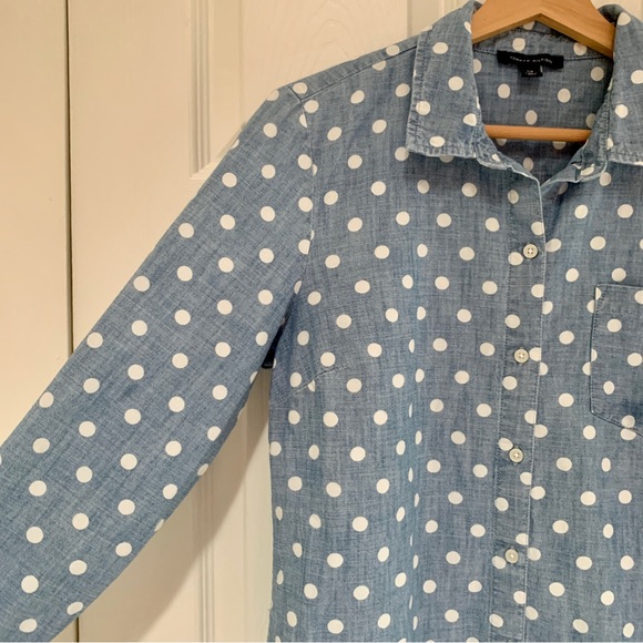 Tommy Hilfiger polka dot chambray button down - Picture 3 of 10